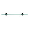 Croydex Metra Flexi-Fix Matt Black Glass Shelf