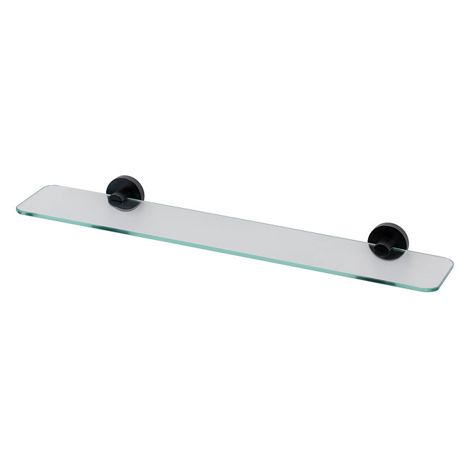 Croydex Metra Flexi-Fix Matt Black Glass Shelf