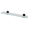 Croydex Metra Flexi-Fix Matt Black Glass Shelf