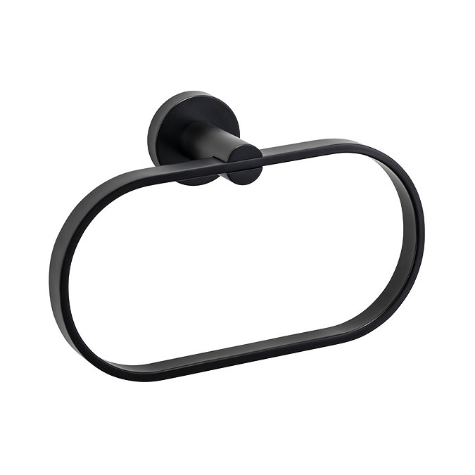 Croydex Metra Flexi-Fix Matt Black Towel Ring