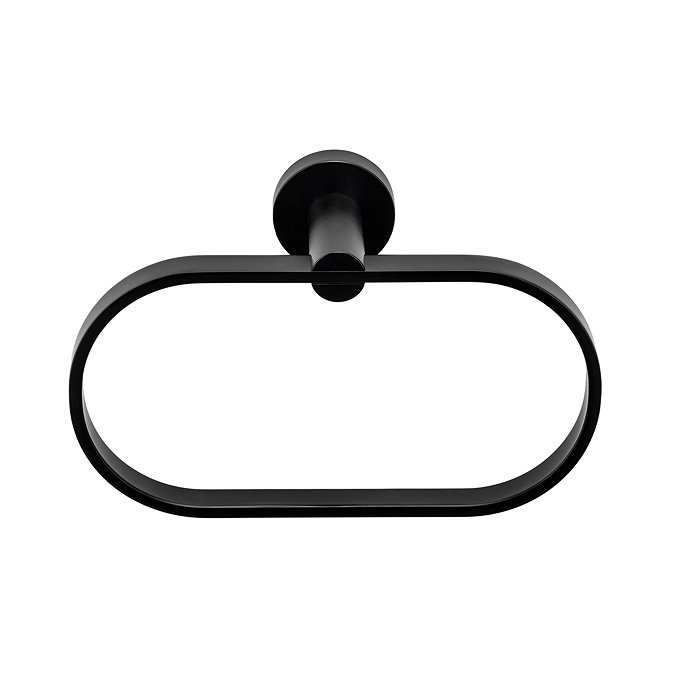 Croydex Metra Flexi-Fix Matt Black Towel Ring