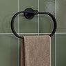Croydex Metra Flexi-Fix Matt Black Towel Ring