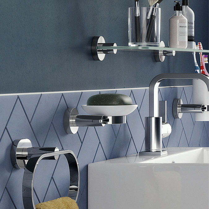 Croydex Metra Flexi-Fix Soap Dish & Chrome Holder