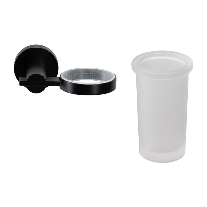 Croydex Metra Flexi-Fix Tumbler & Black Holder