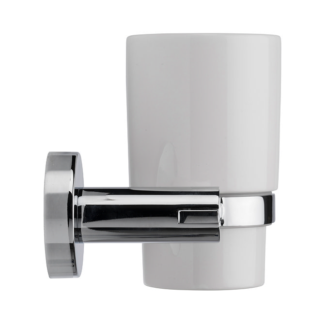 Croydex Metra Flexi-Fix Tumbler & Holder - Chrome