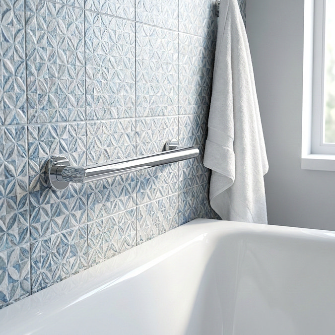 Croydex Modern 600mm Stainless Steel Grab Bar - Chrome