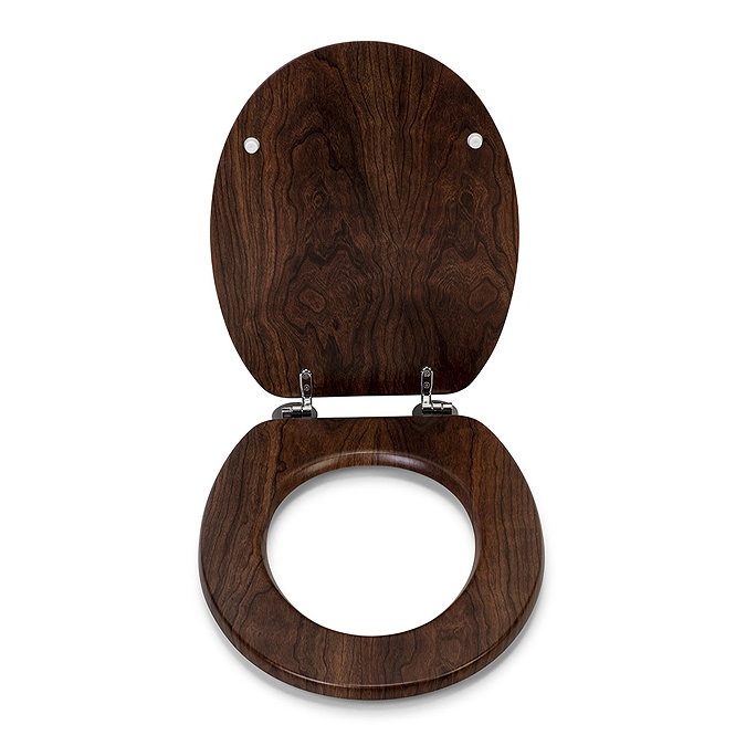 Croydex Molvena Walnut Effect Flexi-Fix Toilet Seat - WL610477H  Feature Large Image