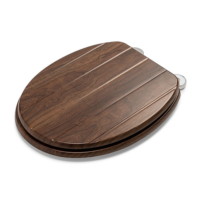 Croydex Molvena Walnut Effect Flexi-Fix Toilet Seat - WL610477H  Standard Large Image