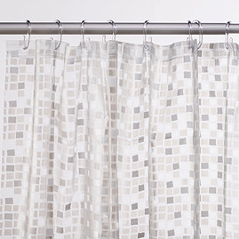 Croydex Silver Mosaic PVC Shower Curtain W1800 x H1800mm - AE543440 Large Image