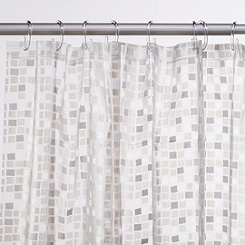 Croydex Silver Mosaic PVC Shower Curtain W1800 x H1800mm - AE543440 Large Image