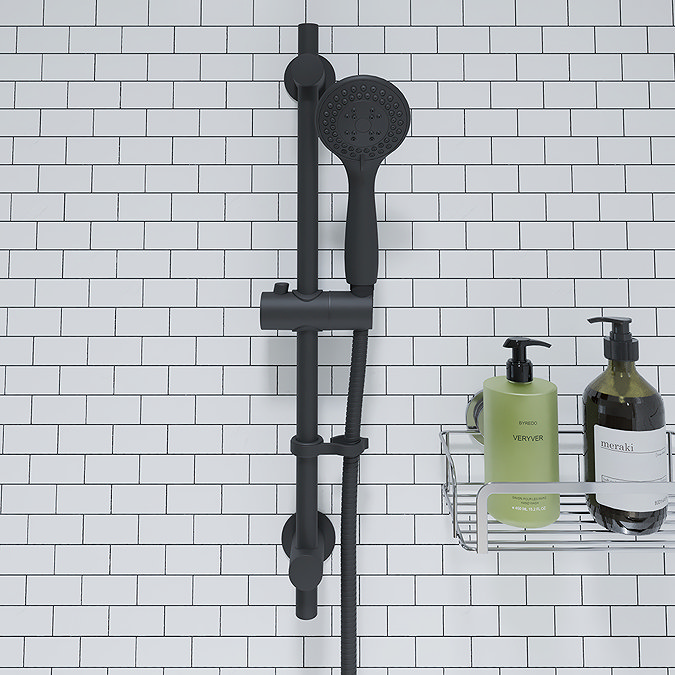 Croydex Nero Matt Black Three Function Shower Set - AM302021  Profile Large Image