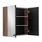 Croydex Ontario Teak Effect Wooden Double Door Mirror Cabinet with FlexiFix - WC971086  Profile Larg