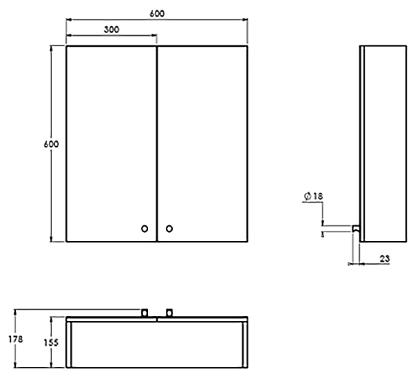 Croydex Ontario Teak Effect Wooden Double Door Mirror Cabinet with FlexiFix