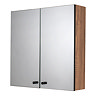 Croydex Ontario Teak Effect Wooden Double Door Mirror Cabinet with FlexiFix - WC971086 Large Image
