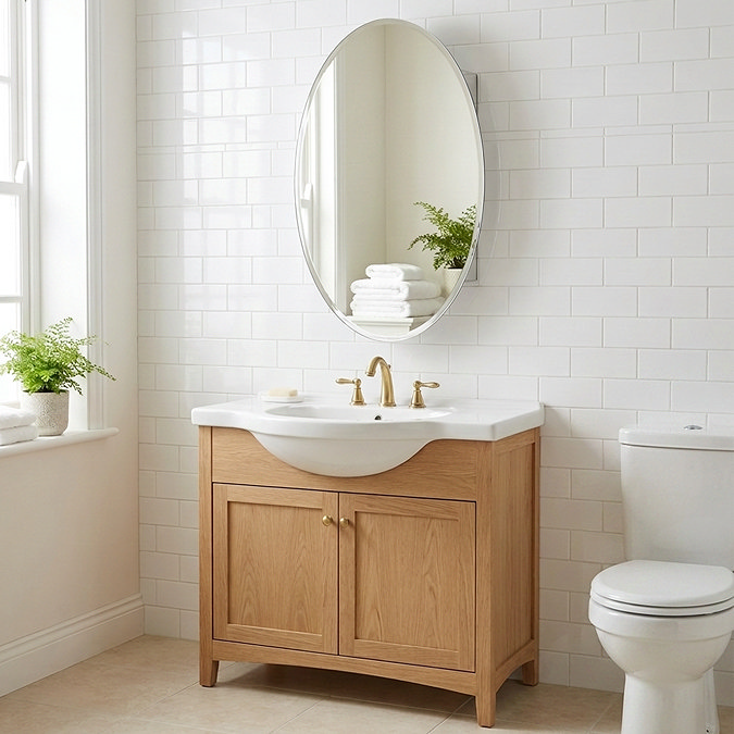 Croydex Orwell Single Door Oval Mirror Cabinet with FlexiFix