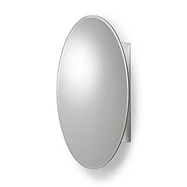 Croydex Orwell Single Door Oval Mirror Cabinet with FlexiFix - WC101569 Medium Image