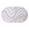 Top-down view of the Croydex Pink and White Swirls Bath Mat showing the swirling pink lines on the white mat, pictured on a white background.