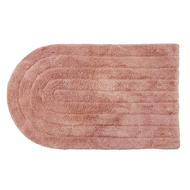Angled-top view of the Croydex Pink Arched Bath Mat, pictured on a white background.
