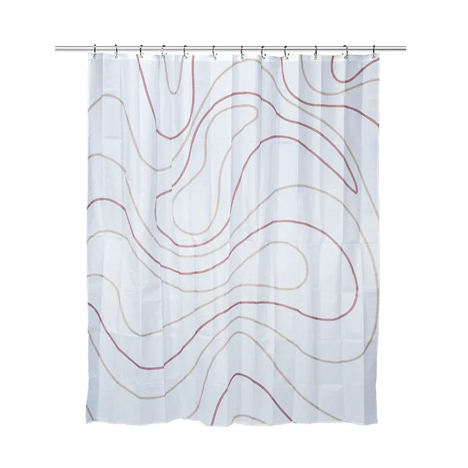 Croydex Pink Swirl Design Shower Curtain 1800 x 1800mm - AF673523