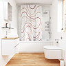 Croydex Pink Swirl Design Shower Curtain 1800 x 1800mm - AF673523