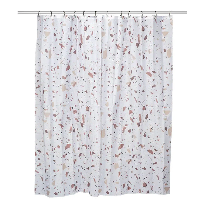 Croydex Pink Terrazzo Design Shower Curtain - 1800 x 1800mm