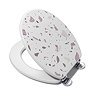 Croydex Pink Terrazzo Flexi-Fix Wooden Toilet Seat - WL910123