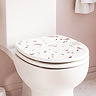 Croydex Pink Terrazzo Flexi-Fix Wooden Toilet Seat - WL910123