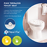 Croydex Pink Terrazzo Flexi-Fix Wooden Toilet Seat - WL910123