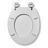 Croydex Pink Terrazzo Flexi-Fix Wooden Toilet Seat - WL910123