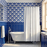 Croydex Plain White Textile Shower Curtain W1800 x H1800mm
