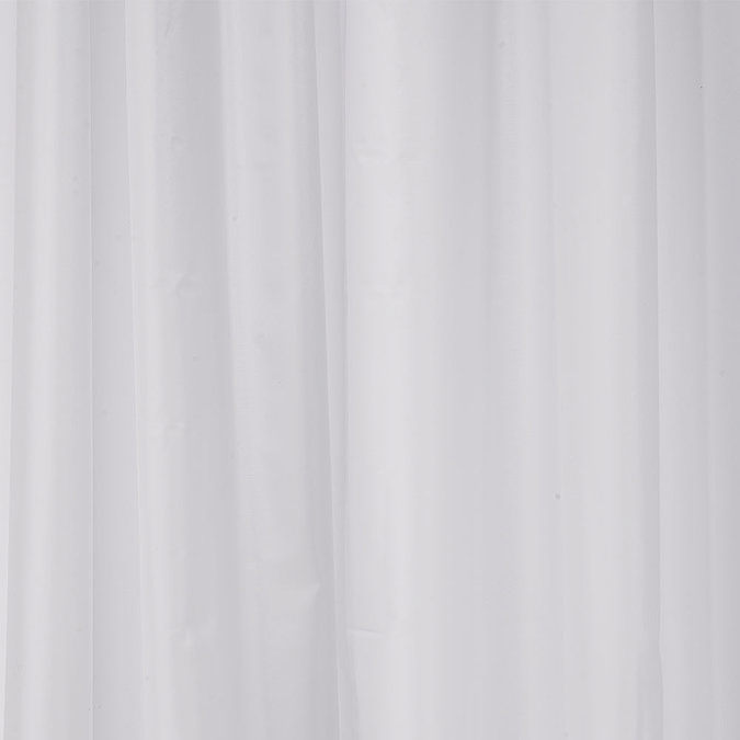 Croydex Plain White Textile Shower Curtain W1800 x H1800mm - AF159022  Standard Large Image
