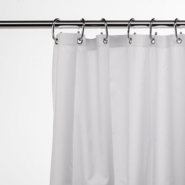 Croydex Plain White Textile Shower Curtain W1800 x H1800mm - AF159022  Profile Large Image