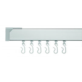 Croydex Professional Profile 400 Standard Shower Curtain Rail L-Shaped - Silver - GP81700 Medium Ima