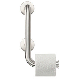Croydex Right Hand Grab Rail - Brushed Steel