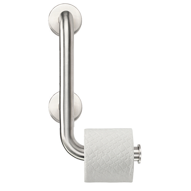 Croydex Right Hand Grab Rail Brushed Steel
