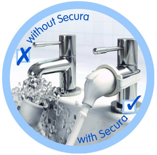 Croydex Secura Push-Fit Bath & Basin Shampoo Spray - Silver  - AA107041 Profile Large Image