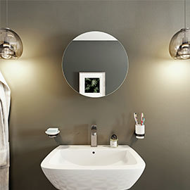 Croydex Severn Circular Door Mirror Cabinet - Stainless Steel - WC836005 Medium Image