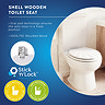 Croydex Shell Style Stick 'n' Lock Wooden Toilet Seat - WL611422