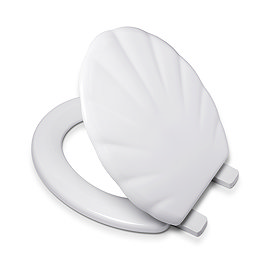 Croydex Shell Style Stick 'n' Lock Wooden Toilet Seat - WL611422
