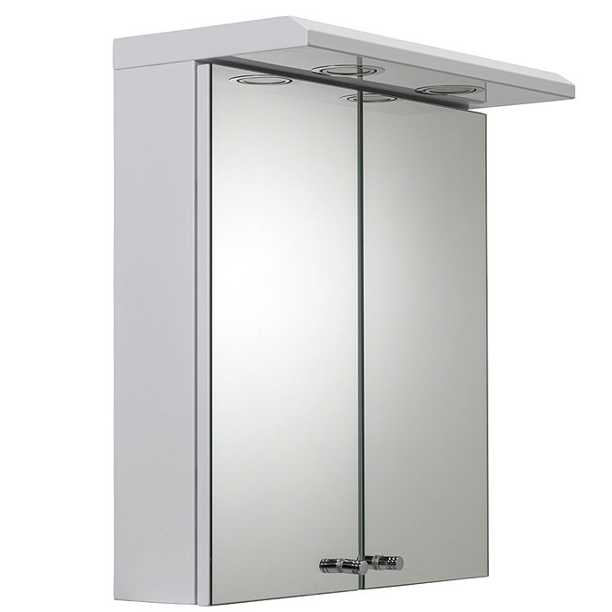 Croydex Shire 2 Door Mirror Cabinet with Light & Shaver Socket - White - WC267222E  In Bathroom Large Image