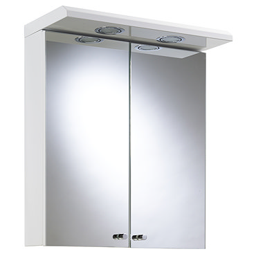 Croydex Shire 2 Door Mirror Cabinet with Light & Shaver Socket - White - WC266222E  Profile Large Im