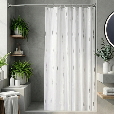 Croydex Silver Dotty Shower Curtain W1800 x H1800mm