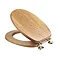 Croydex Sit Tight Bloomfield Solid Oak Toilet Seat with Brass Hinges - WL531076H Large Image
