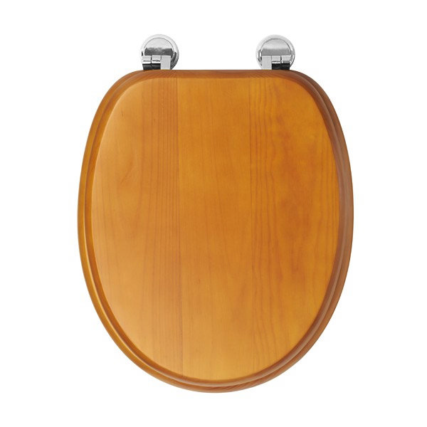 Croydex Sit Tight Douglas Antique Pine Toilet Seat with Chrome Hinges - WL530650H Profile Large Imag