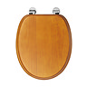 Croydex Sit Tight Douglas Antique Pine Toilet Seat with Chrome Hinges - WL530650H Profile Large Imag