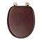 Croydex Sit Tight Douglas Mahogany Effect Toilet Seat with Brass Hinges - WL530752H Feature Large Im