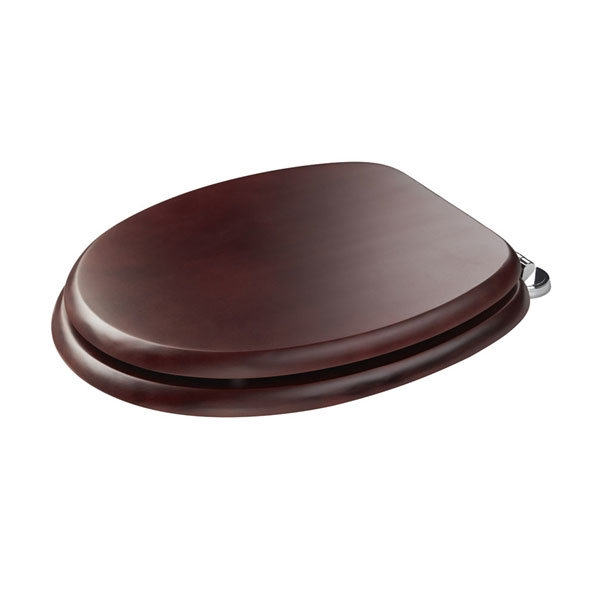 Croydex Sit Tight Douglas Mahogany Effect Toilet Seat with Chrome Hinges - WL530652H Profile Large I