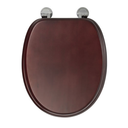 Croydex Sit Tight Douglas Mahogany Effect Toilet Seat with Chrome Hinges - WL530652H Feature Large I