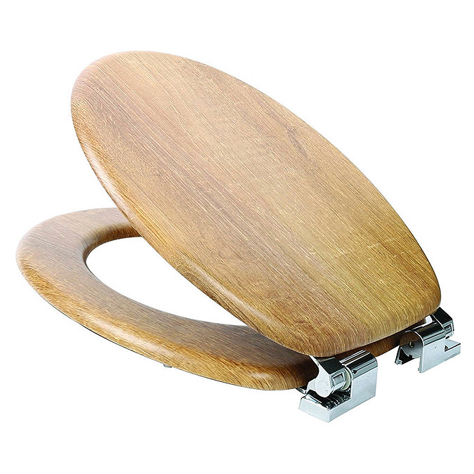 Croydex Sit Tight Watson Teak Effect Soft Close Toilet Seat - WL533386 Large Image