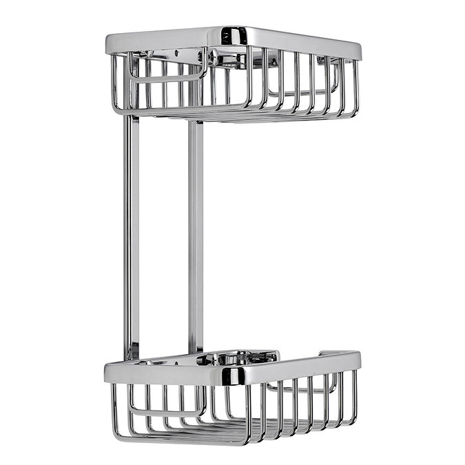 Croydex Slimline Aluminium Two Tier Shower Basket - QM786041  Profile Large Image